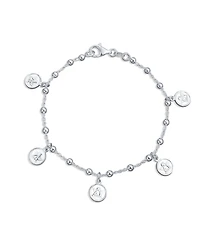 Bling Jewelry Protection Dangle Round Disc Medal Multi Charm Guardian Angels Cherubs Coin Bracelet Sterling Silver