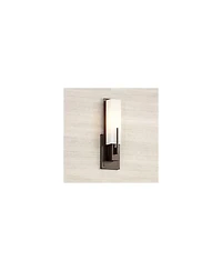 Possini Euro Design Midtown Modern Wall Light Sconce Bronze Hardwire 4 1/2" Fixture Opal White Glass Shade for Bedroom Bathroom Vanity Reading Ho