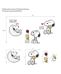 Bedtime Originals Snoopy Love Wall Decals/Stickers w/ Woodstock, Stars, & Moon
