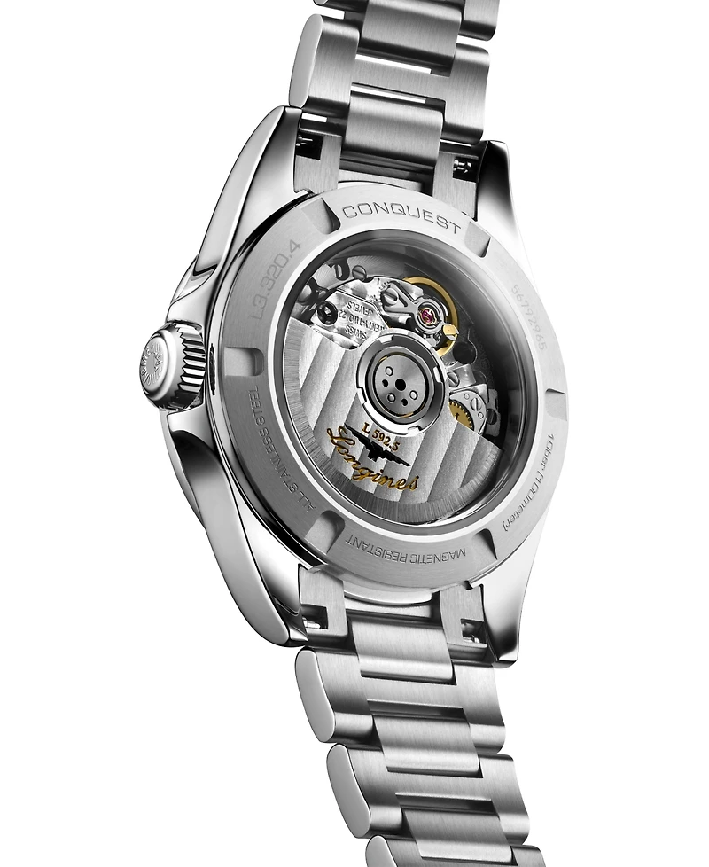 Longines Women's Swiss Automatic Conquest Stainless Steel Bracelet Watch 30mm