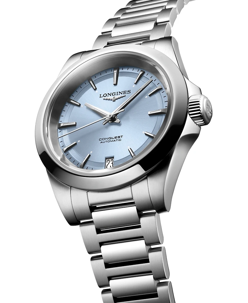 Longines Women's Swiss Automatic Conquest Stainless Steel Bracelet Watch 34mm
