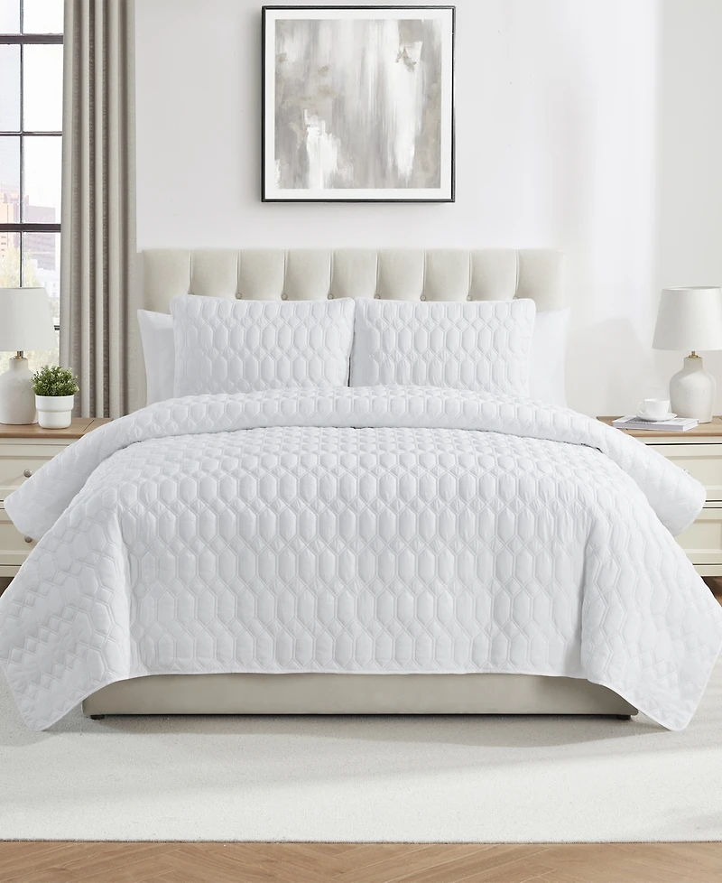 Vcny Home Diamond 3-Piece Quilt Set, Full/Queen