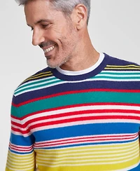 Club Room Men's 100% Cashmere Stripe Crewneck Sweater