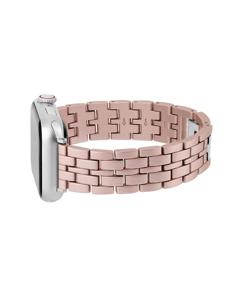 Nine West Women's Light Pink and Rose Gold-Tone Alloy Link Bracelet Designed for 38/40/41mm Apple Watch