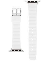 Nine West Women's White Ribbed Silicone Band Designed for 38/40/41mm Apple Watch