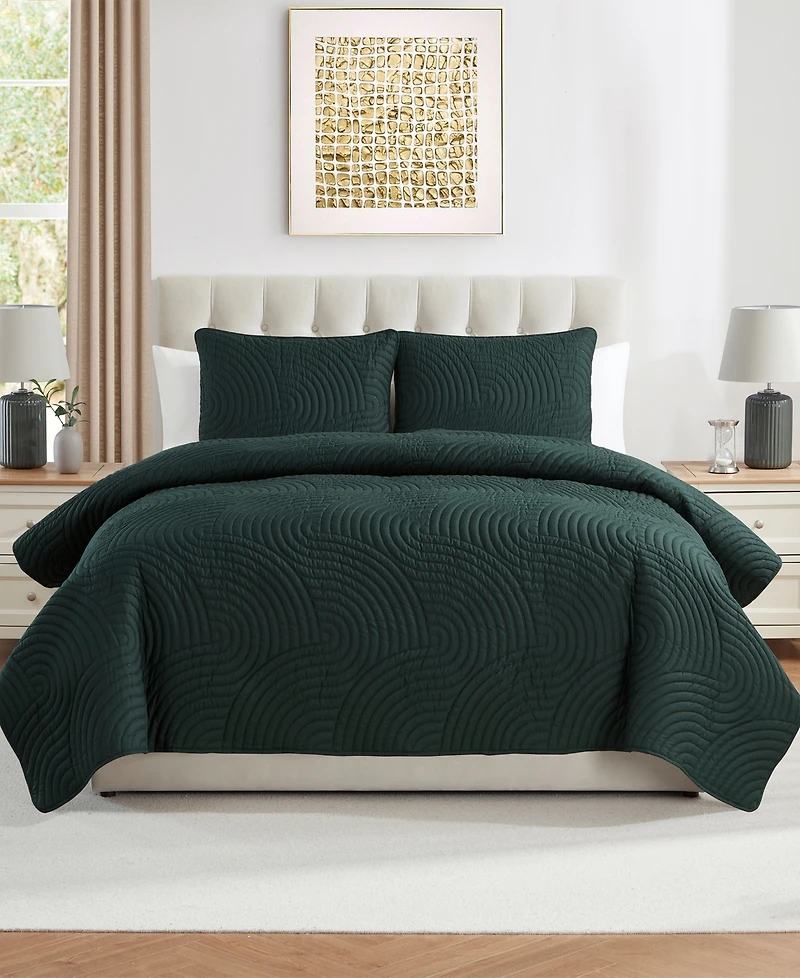 Vcny Home Sands 3-Piece Curved Quilt Set, King