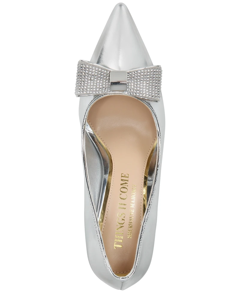 Things Ii Come Women's Soho Luxurious Crystal Double Bow Pumps
