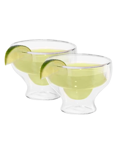 Oggi Set of 2, 10oz Margarita Double Wall Insulated Glasses