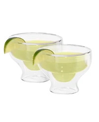 Oggi Set of 2, 10oz Margarita Double Wall Insulated Glasses