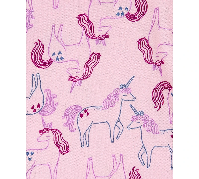 Carter's Toddler Girls Unicorn-Print 100% Snug-Fit Cotton Pajamas, 4 Piece Set