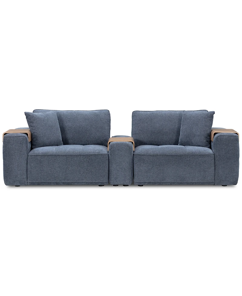 Nycolle 3-Pc. Modular Fabric Sofa with Console, Created for Macy's