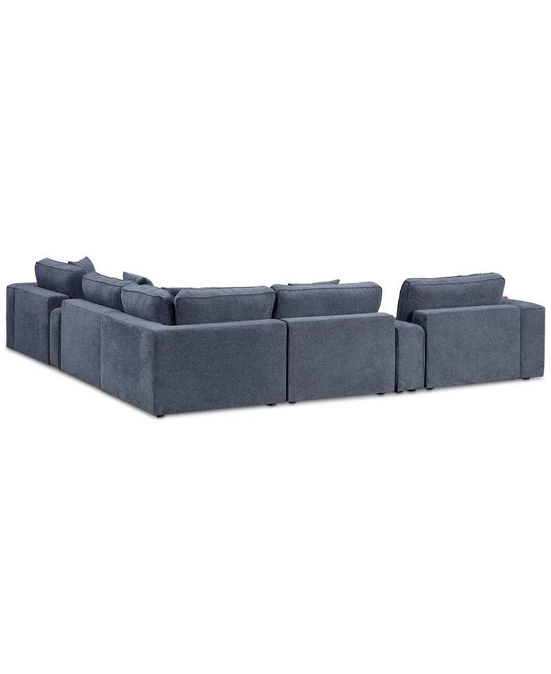 Nycolle -Pc. Modular Fabric L-Shape Sectional with 1 Console