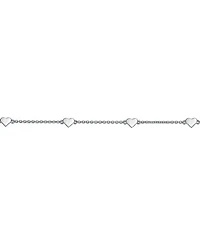 GiGiGirl Sterling Silver Three-Heart Charm Rolo Link Chain Anklet, Adjustable Length