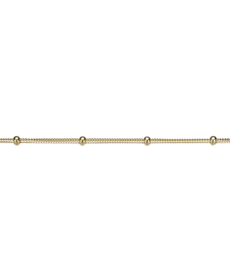 GiGiGirl Sterling Silver 14k Gold Plated Bead Link Anklet