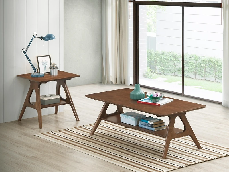 Streamdale Arona Mid-Century Modern Wood 3 Piece Coffee Table Set