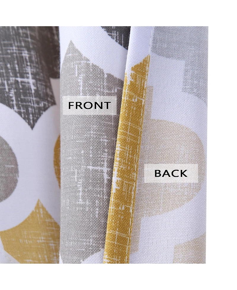 Caromio Geometric Quatrefoil Cotton Blend Kitchen Swag Valance Curtain Pair, 56" x 36"