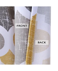 Caromio Geometric Quatrefoil Cotton Blend Kitchen Swag Valance Curtain Pair, 56" x 36"