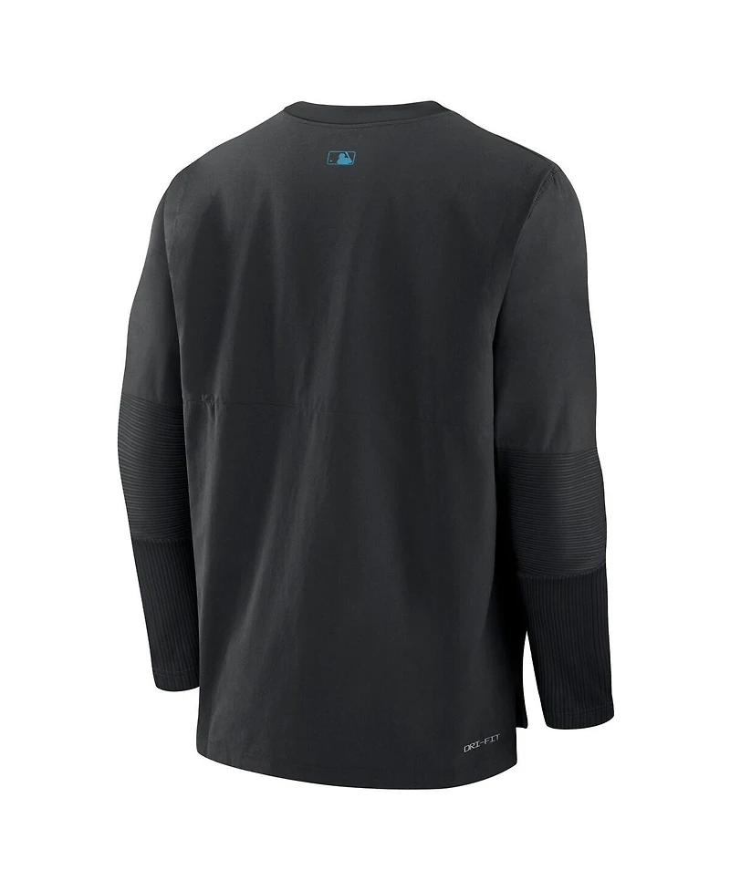 Nike Men's Black Miami Marlins Authentic Collection Player Performance Pullover Sweatshirt
