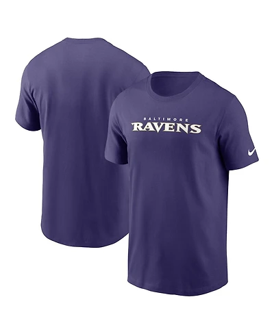 Nike Men's Purple Baltimore Ravens Primetime Wordmark Essential T-Shirt