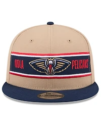 New Era Men's Tan/Navy New Orleans Pelicans 2024 Nba Draft 9FIFTY Snapback Hat