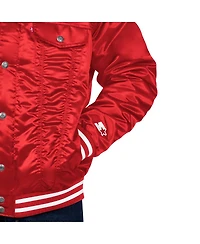Levi's x Starter Men's Red St. Louis Cardinals Silver Tab Satin Full-Snap Trucker Jacket