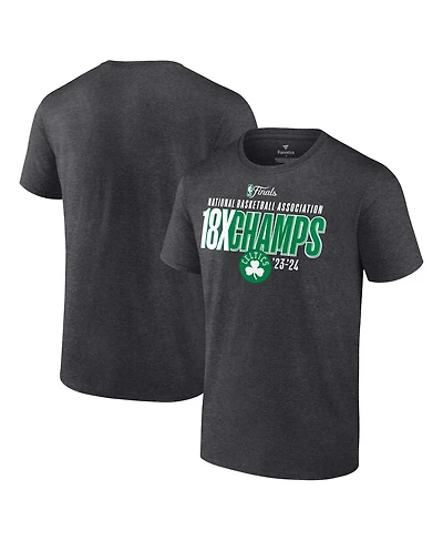 Fanatics Men's Heather Charcoal Boston Celtics 18-Time Nba Finals Champions Steal the Ball T-Shirt