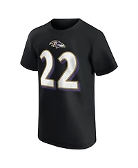 Nike Big Boys and Girls Derrick Henry Black Baltimore Ravens Player Name Number T-Shirt