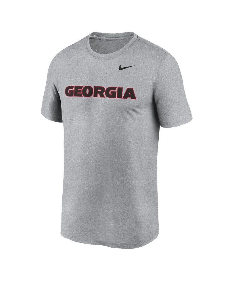 Nike Men's Heather Gray Georgia Bulldogs Primetime Legend Wordmark T-Shirt