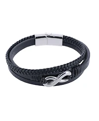 Trafalgar Loose Fit Infinity 3 Band Secure Clasp Leather Bracelet