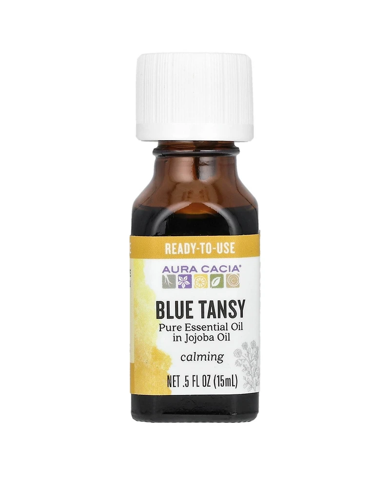 Aura Cacia Pure Essential Oil In Jojoba Oil Blue Tansy