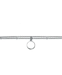 GiGiGirl Sterling Silver Medallion Disc Dangle Charm Double-Layer Chain Anklet, Adjustable Length
