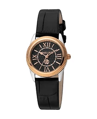 Roberto Cavalli Women's Quartz Black Leather Watch 28mm