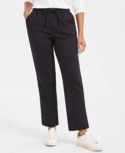 Style & Co Women's Mid-Rise Drawstring-Waist Fleece Pant, Created for Macy's