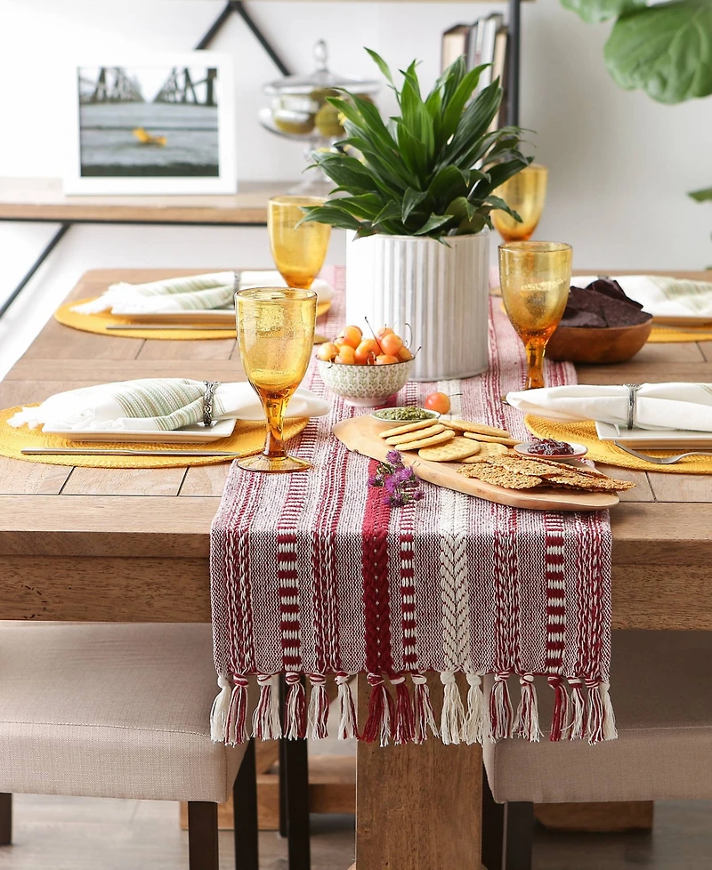Design Imports Braided Stripe Table Runner, 15x72 Inches