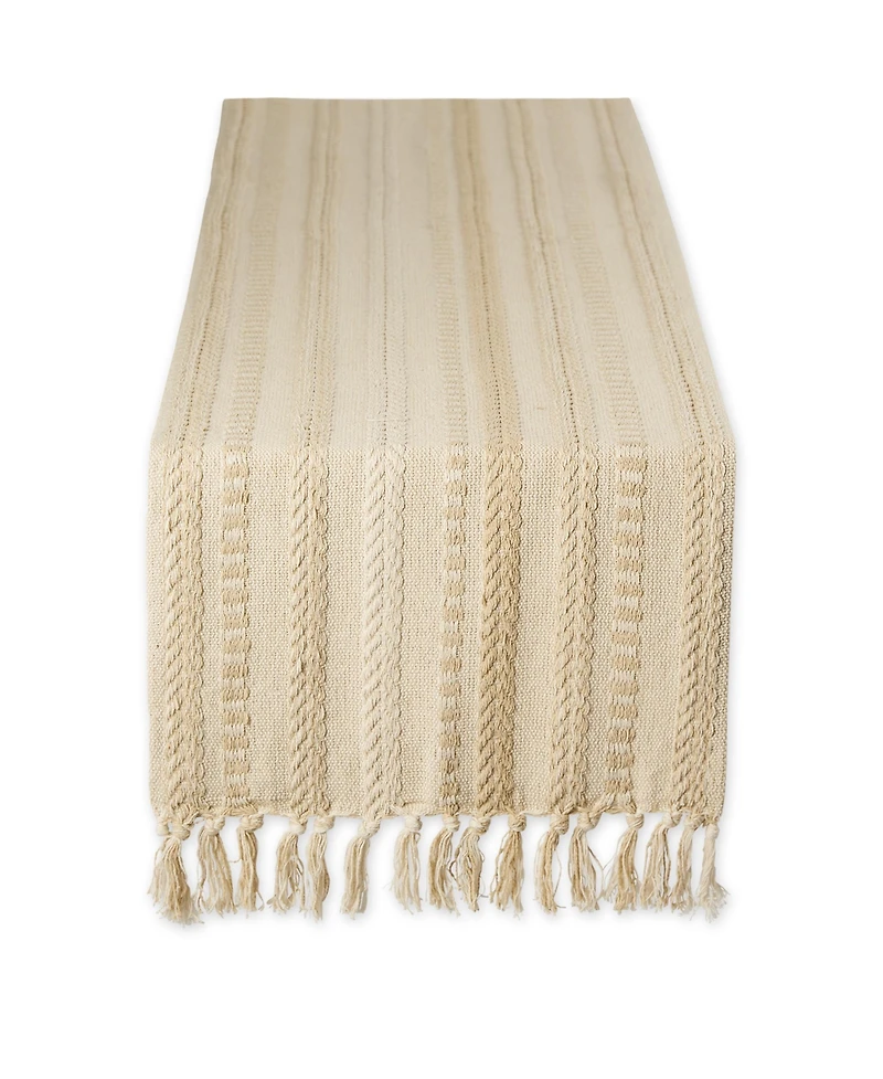 Design Imports Braided Stripe Table Runner, 15x108 Inches