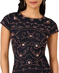 Adrianna Papell Women's Boat-Neck Beaded Sheath Dress