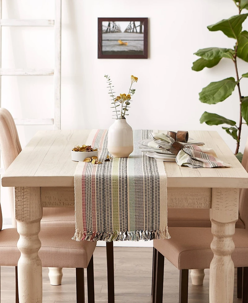 Design Imports Variegated Fringe Table Runner, 13x72 Inches