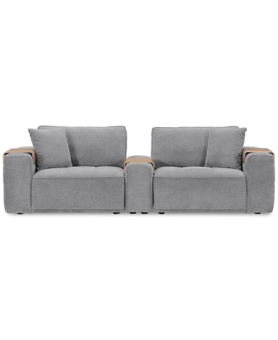 Nycolle 3-Pc. Modular Fabric Sofa with Console, Created for Macy's