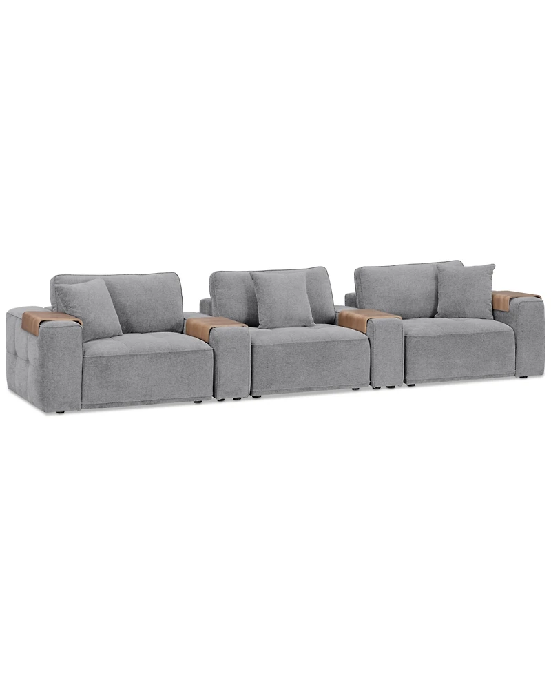 Nycolle 5-Pc. Modular Fabric Sectional with 2 Consoles, Created for Macy's