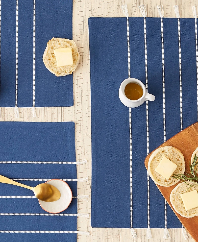 Design Imports Stripe Tassel Placemat Set of 4