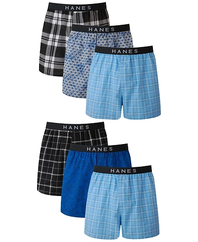 Hanes Men's 5+1 Bonus Pack Woven Boxers