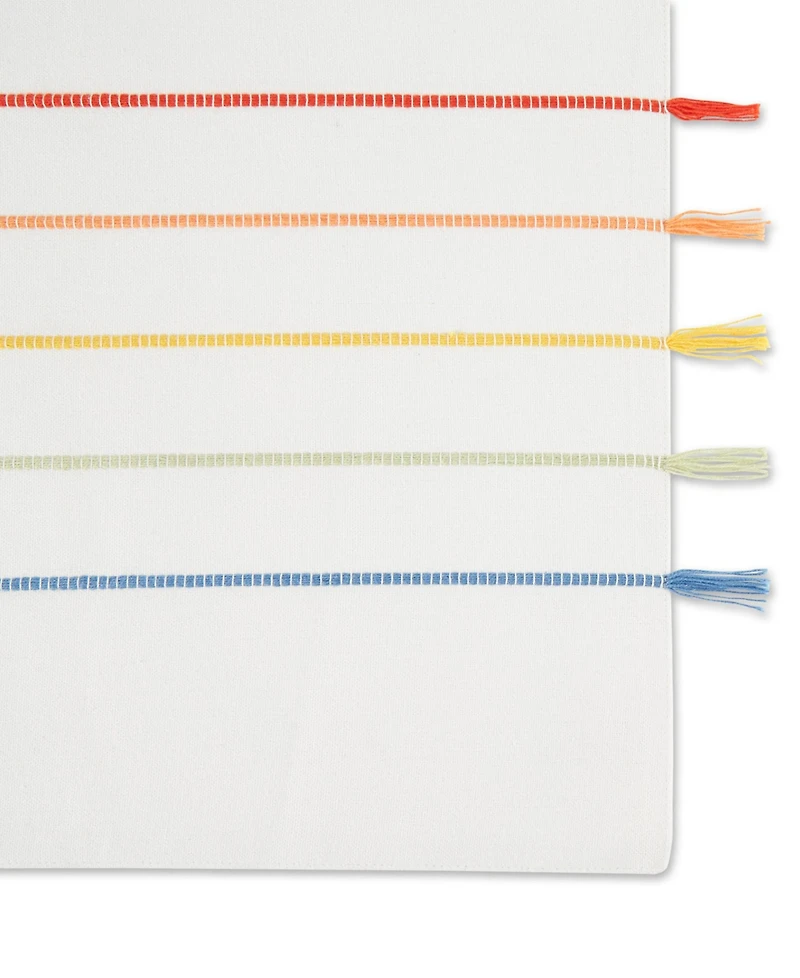 Design Imports Stripe Tassel Placemat Set of 4