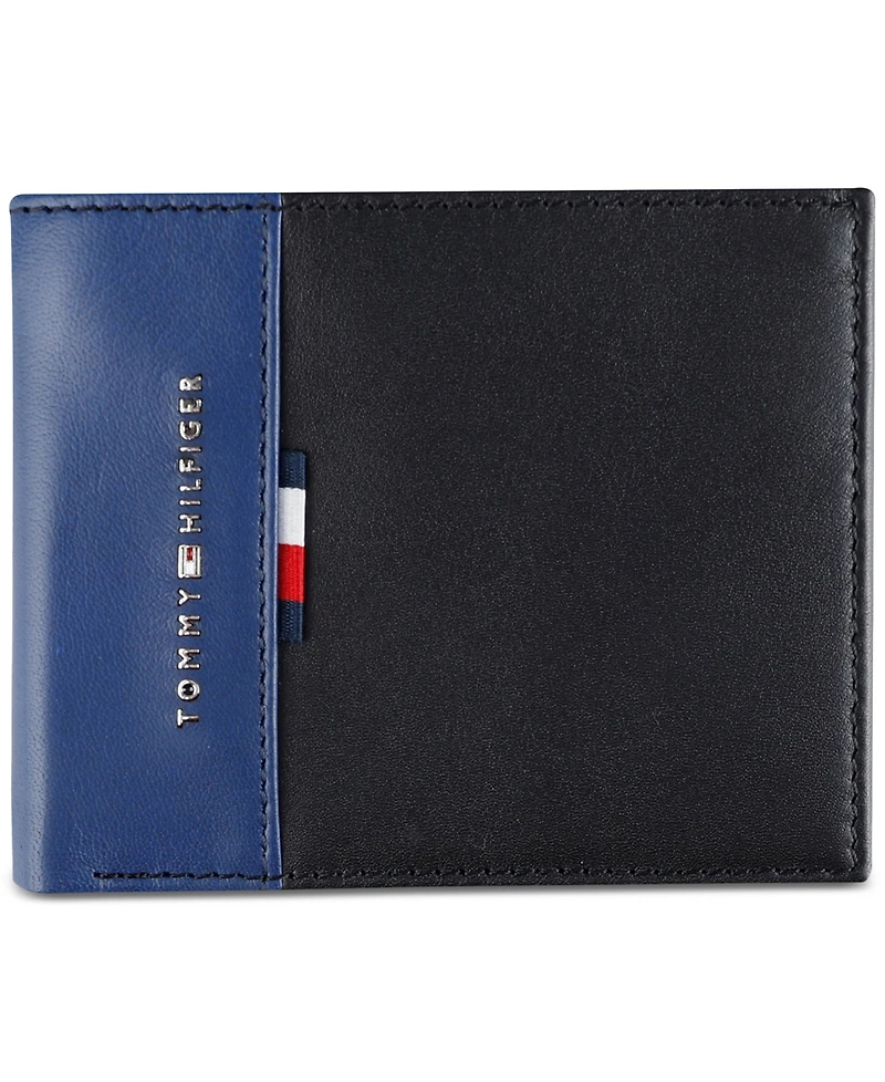Tommy Hilfiger Men's Rfid Pop Color Leather Bifold Wallet