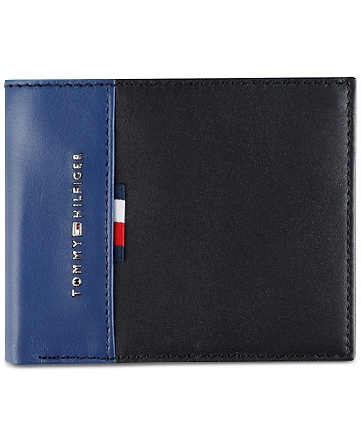 Tommy Hilfiger Men's Rfid Pop Color Leather Bifold Wallet
