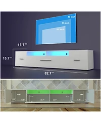 Streamdale Rgb Led Tv Cabinet with 90% Storage Space and Multicolor Modes
