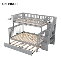 Streamdale Twin Over Full Bunk Bed With Trundle And Staircase
