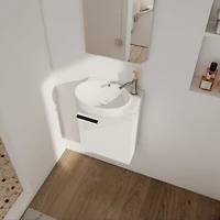 Streamdale Soft Close Doors Bathroom Vanity With Sink, 16 Inch For Small Bathroom