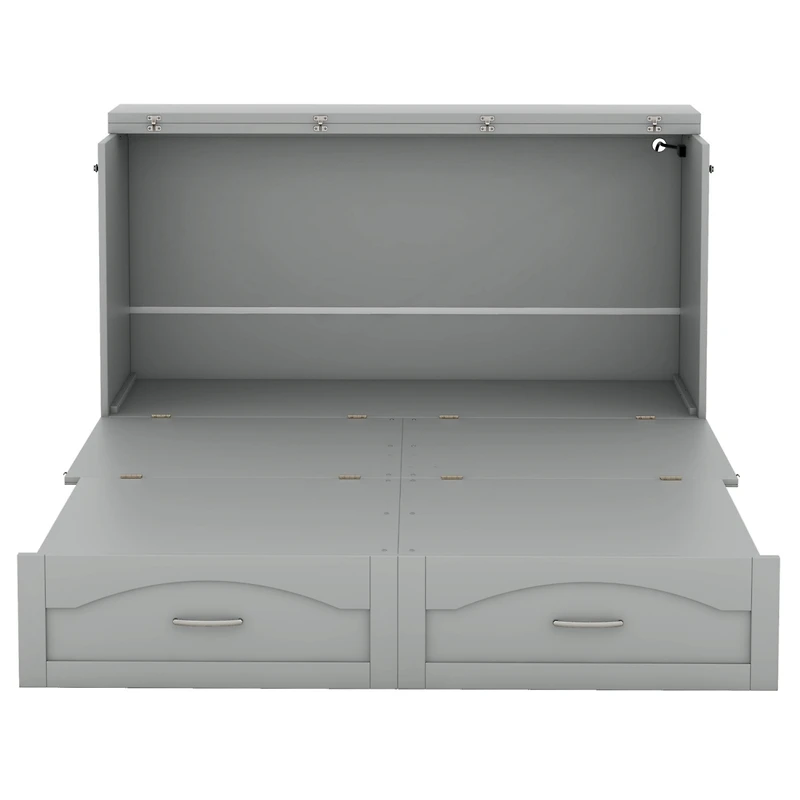 Streamdale Queen Size Wall Bed with Drawer and Charging Ports