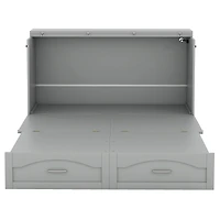 Streamdale Queen Size Wall Bed with Drawer and Charging Ports