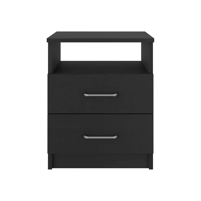 Streamdale Napoles Nightstand, Superior Top, Two Drawers, One Shelf - White